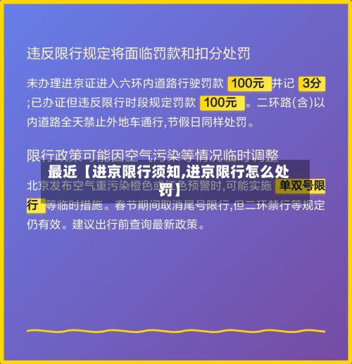 最近【进京限行须知,进京限行怎么处罚】