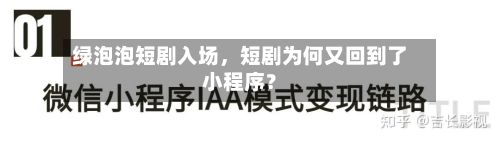 绿泡泡短剧入场，短剧为何又回到了小程序？