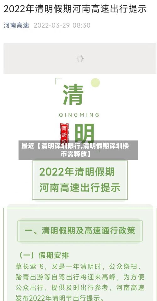 最近【清明深圳限行,清明假期深圳楼市需释放】
