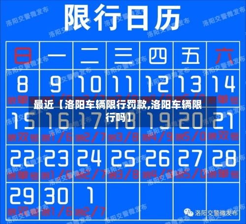 最近【洛阳车辆限行罚款,洛阳车辆限行吗】-第2张图片
