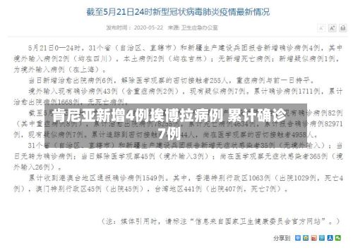 肯尼亚新增4例埃博拉病例 累计确诊7例-第2张图片