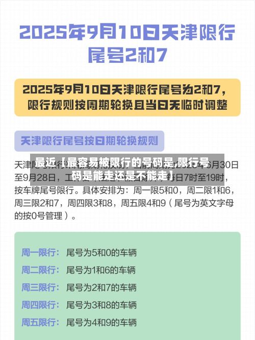 最近【最容易被限行的号码是,限行号码是能走还是不能走】