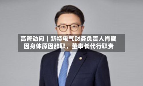 高管动向｜新特电气财务负责人肖崴因身体原因辞职，董事长代行职责-第2张图片