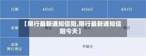【限行最新通知信阳,限行最新通知信阳今天】