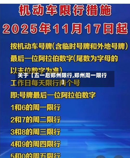 关于【五一后郑州限行,郑州周一限行】