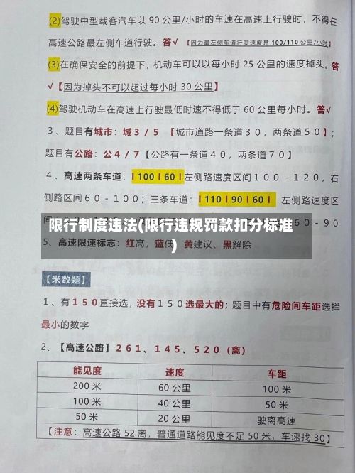 限行制度违法(限行违规罚款扣分标准)