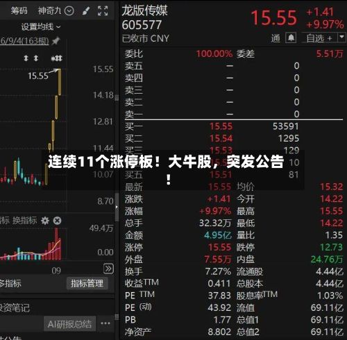 连续11个涨停板！大牛股，突发公告！-第2张图片