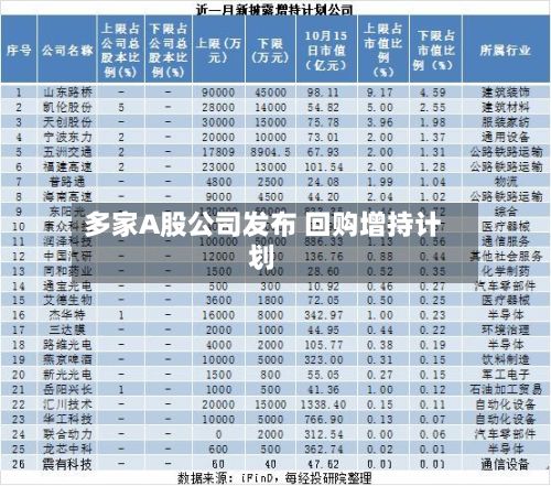 多家A股公司发布 回购增持计划-第2张图片