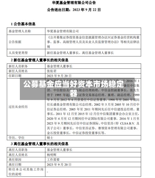 公募基金应当好资本市场稳定器-第2张图片