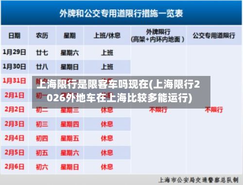 上海限行是限客车吗现在(上海限行2026外地车在上海比较多能运行)