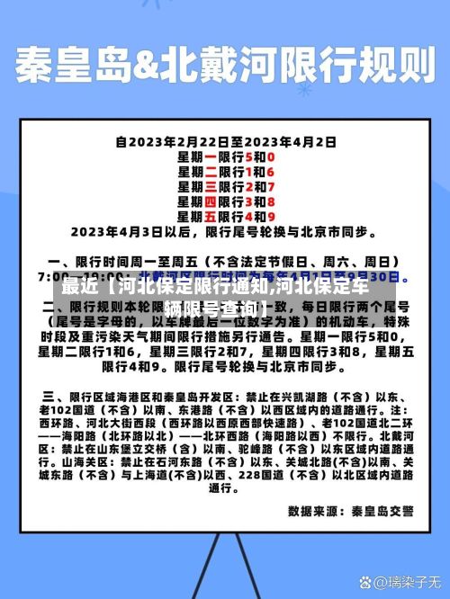 最近【河北保定限行通知,河北保定车辆限号查询】