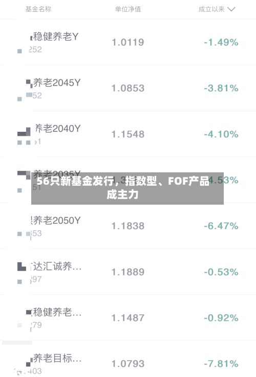 56只新基金发行，指数型、FOF产品成主力-第3张图片