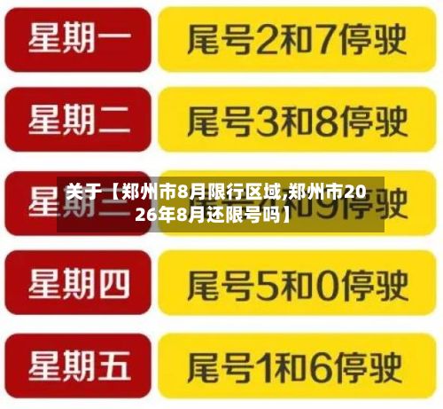 关于【郑州市8月限行区域,郑州市2026年8月还限号吗】-第2张图片