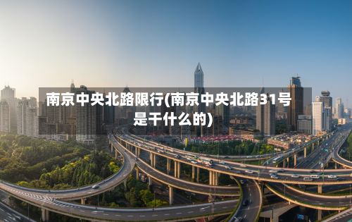 南京中央北路限行(南京中央北路31号是干什么的)