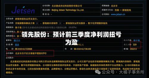 领先股份：预计前三季度净利润扭亏为盈-第1张图片