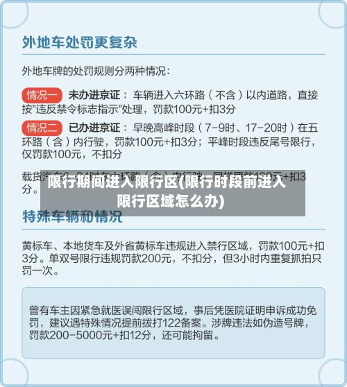 限行期间进入限行区(限行时段前进入限行区域怎么办)