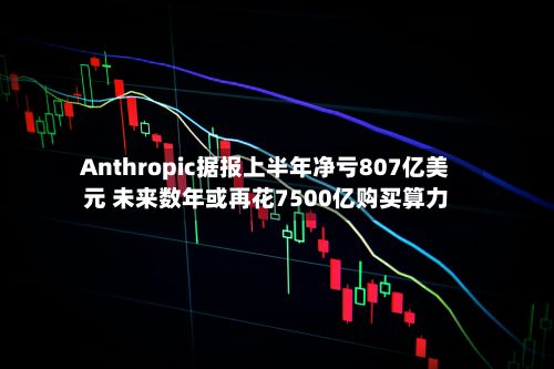 Anthropic据报上半年净亏807亿美元 未来数年或再花7500亿购买算力