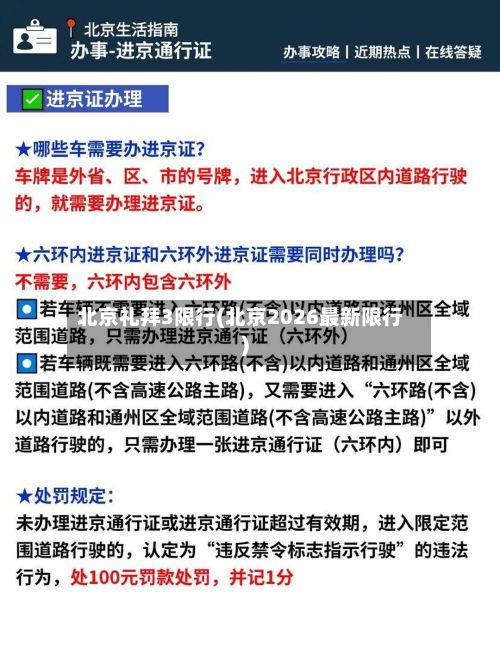 北京礼拜3限行(北京2026最新限行)