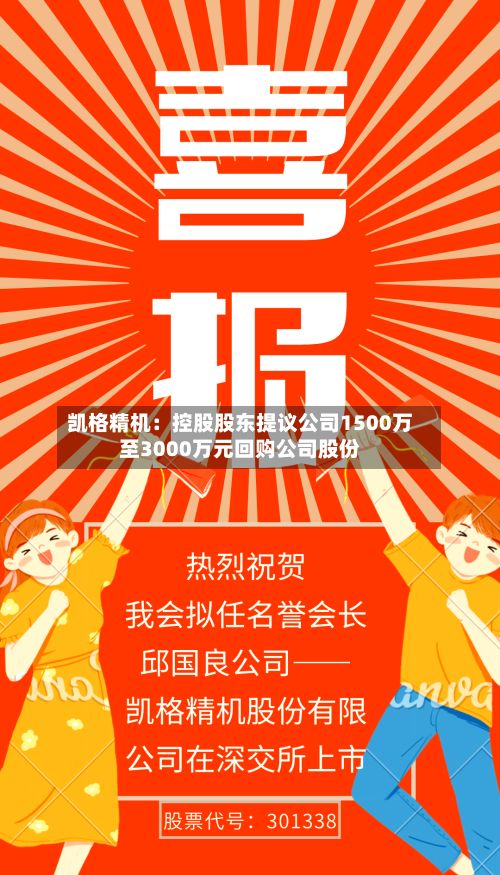 凯格精机：控股股东提议公司1500万至3000万元回购公司股份