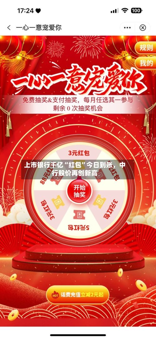 上市银行千亿“红包”今日到账	，中行股价再创新高-第2张图片