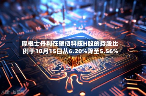 摩根士丹利在壁仞科技H股的持股比例于10月15日从6.20%降至5.56%