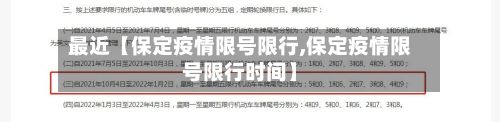 最近【保定疫情限号限行,保定疫情限号限行时间】-第2张图片