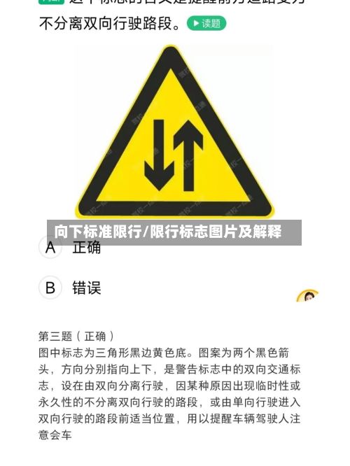 向下标准限行/限行标志图片及解释