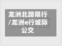 龙洲北路限行/龙洲e行城际公交-第2张图片