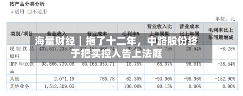 海量财经｜拖了十二年，中路股份终于把实控人告上法庭-第3张图片
