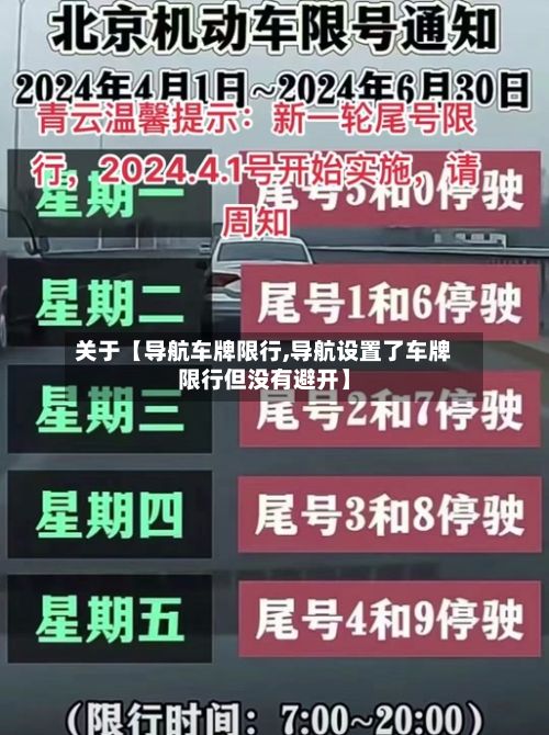 关于【导航车牌限行,导航设置了车牌限行但没有避开】