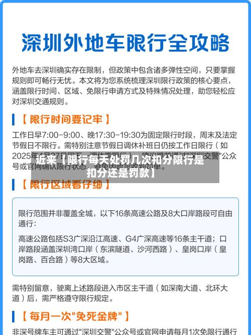 近来【限行每天处罚几次扣分限行是扣分还是罚款】