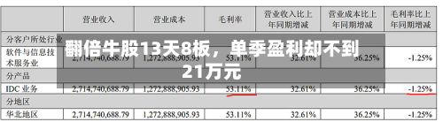 翻倍牛股13天8板，单季盈利却不到21万元-第2张图片