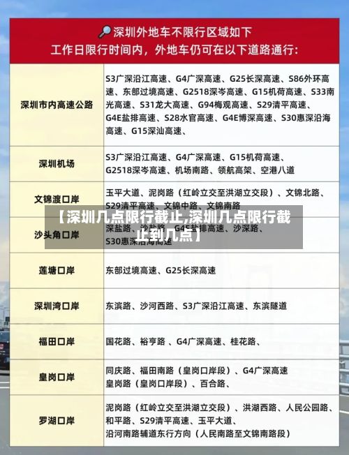 【深圳几点限行截止,深圳几点限行截止到几点】-第2张图片