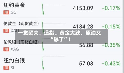 一觉醒来，道指、黄金大跌，原油又“爆了	”！-第2张图片