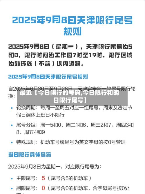 最近【今日限行的号码,今日限行和明日限行尾号】