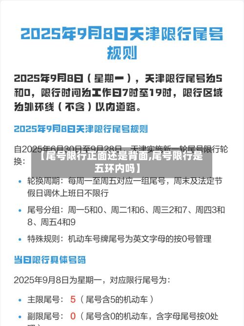 【尾号限行正面还是背面,尾号限行是五环内吗】
