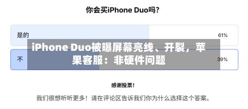 iPhone Duo被曝屏幕亮线、开裂，苹果客服：非硬件问题-第2张图片